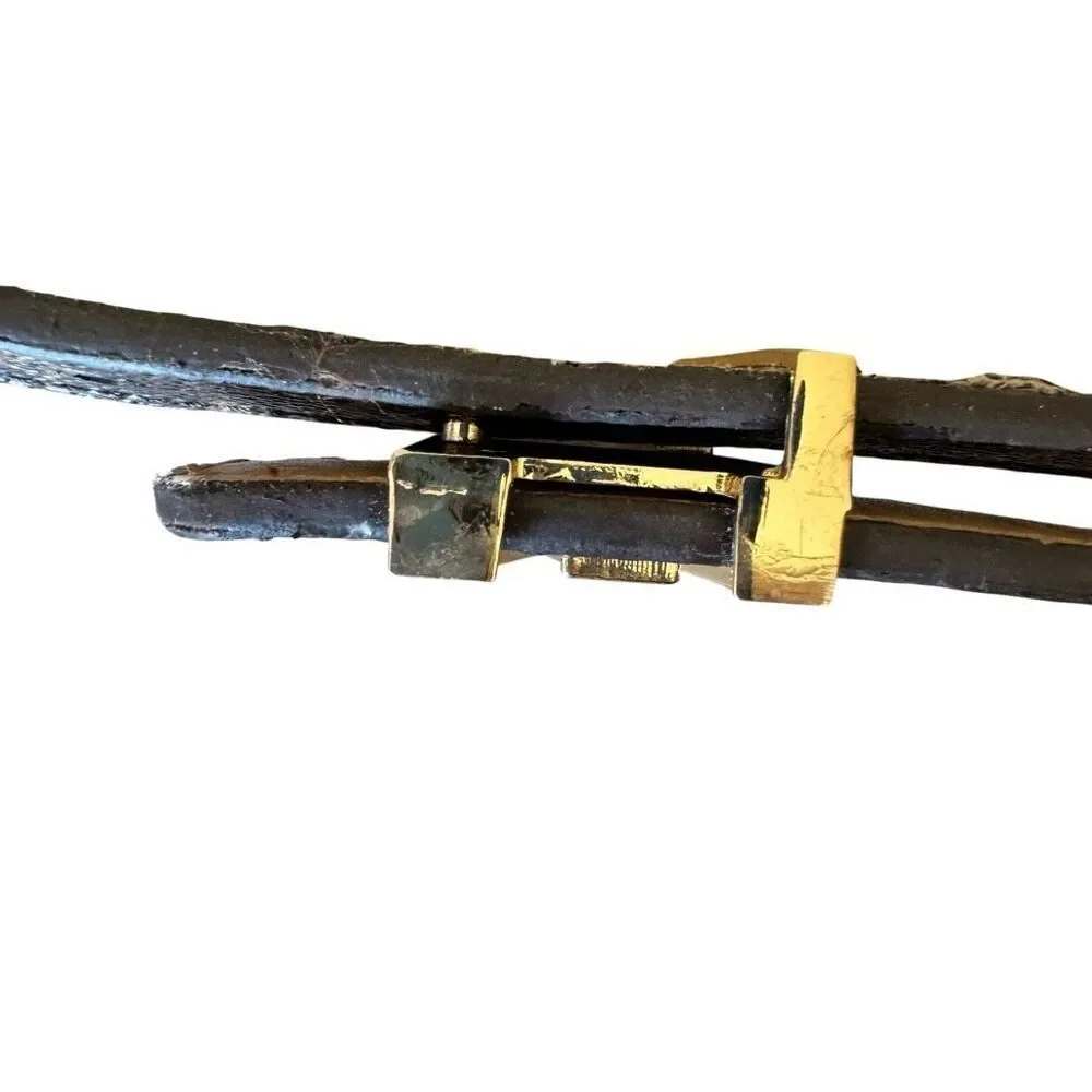Louis Vuitton Monogram  LV Iconic Gold IV Initials Buckle  Leather Belt One Size